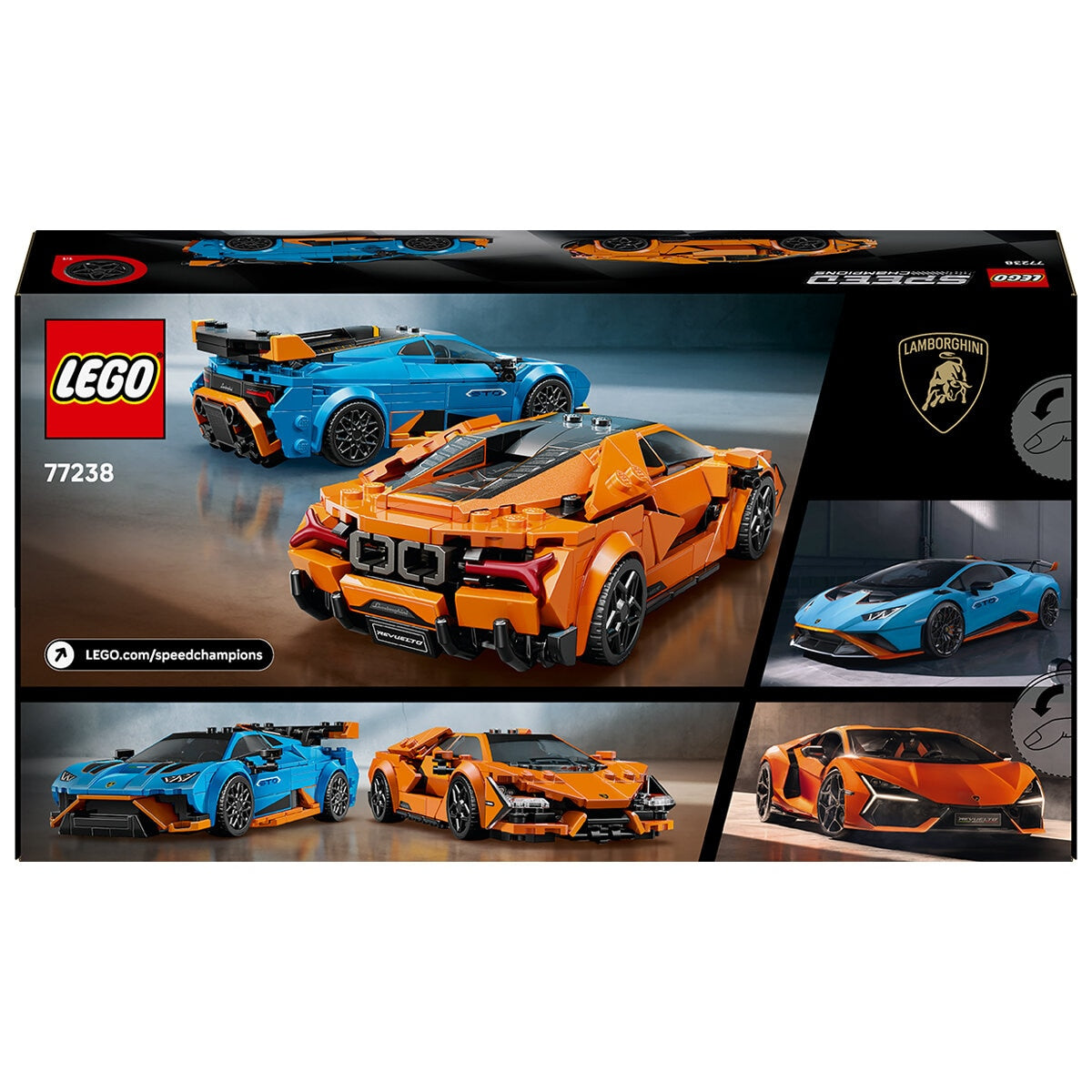 LEGO Speed Champions Lamborghini Revuelto & Huracán STO 77238 Double Pack, 607 Pieces