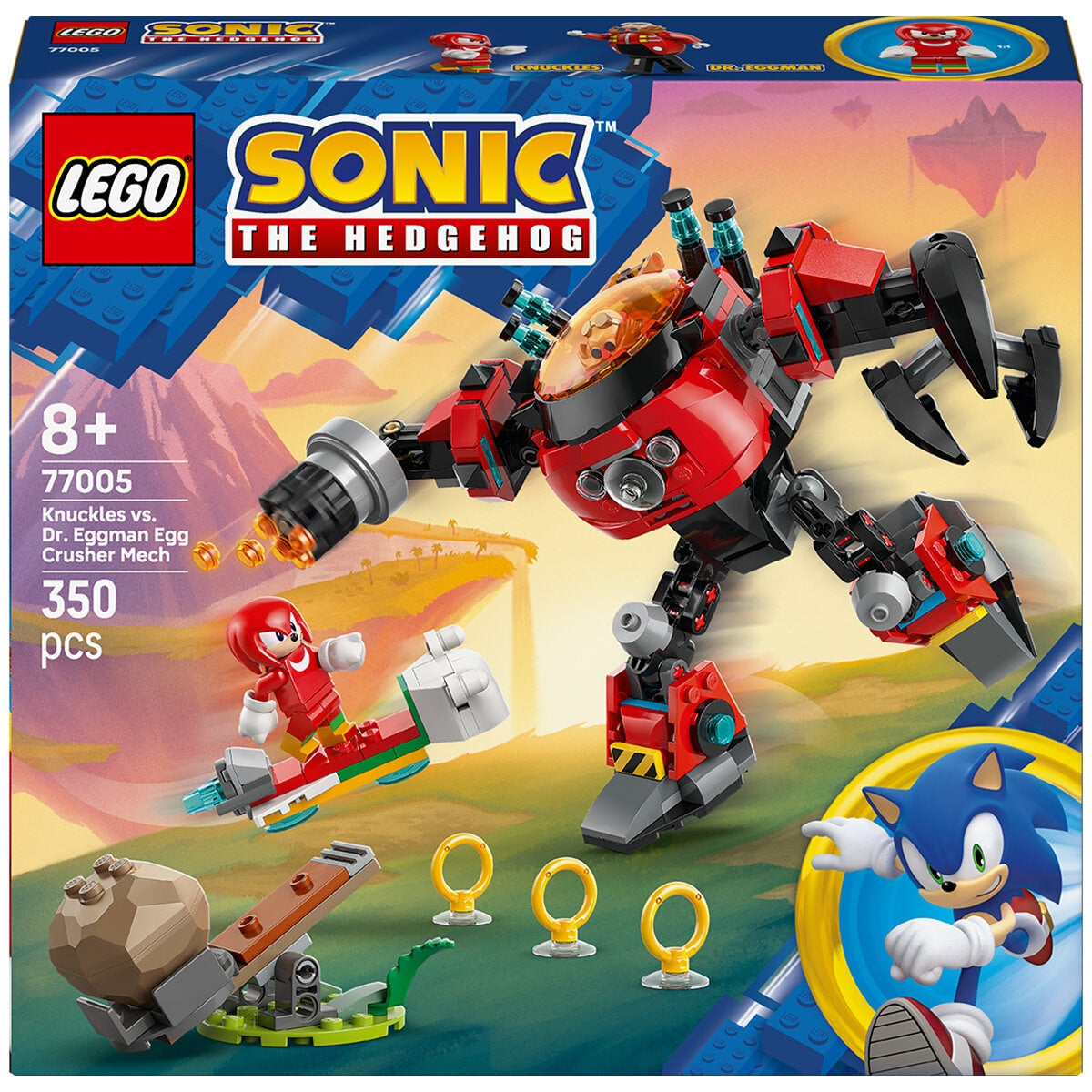 LEGO Sonic Knuckles vs. Dr. Eggman Mech 77005 - 350 Pieces, Ages 8+