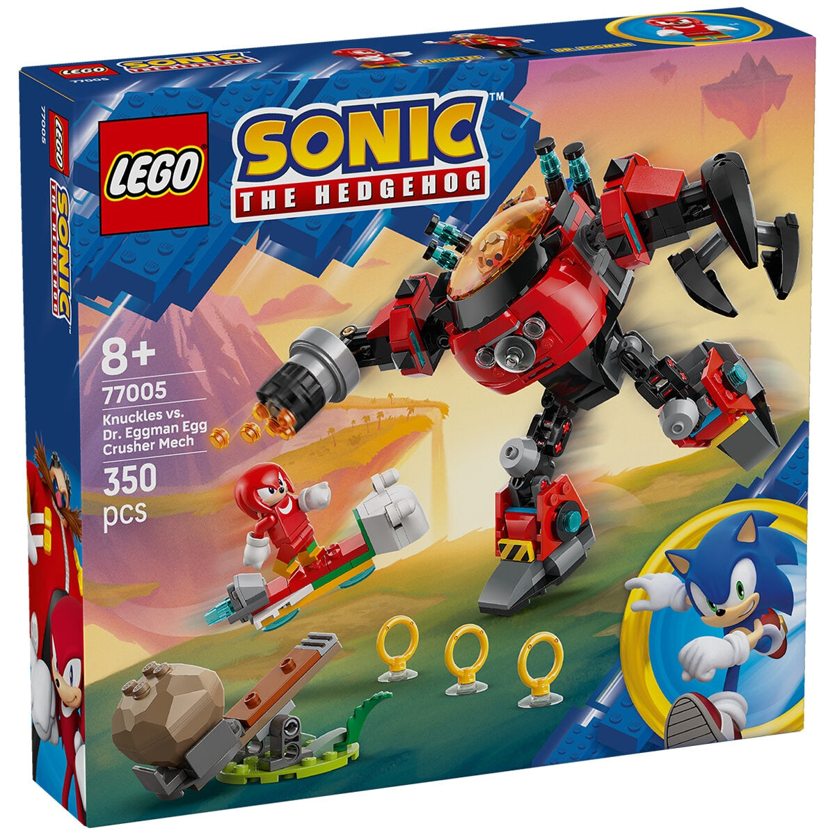LEGO Sonic Knuckles vs. Dr. Eggman Mech 77005 - 350 Pieces, Ages 8+