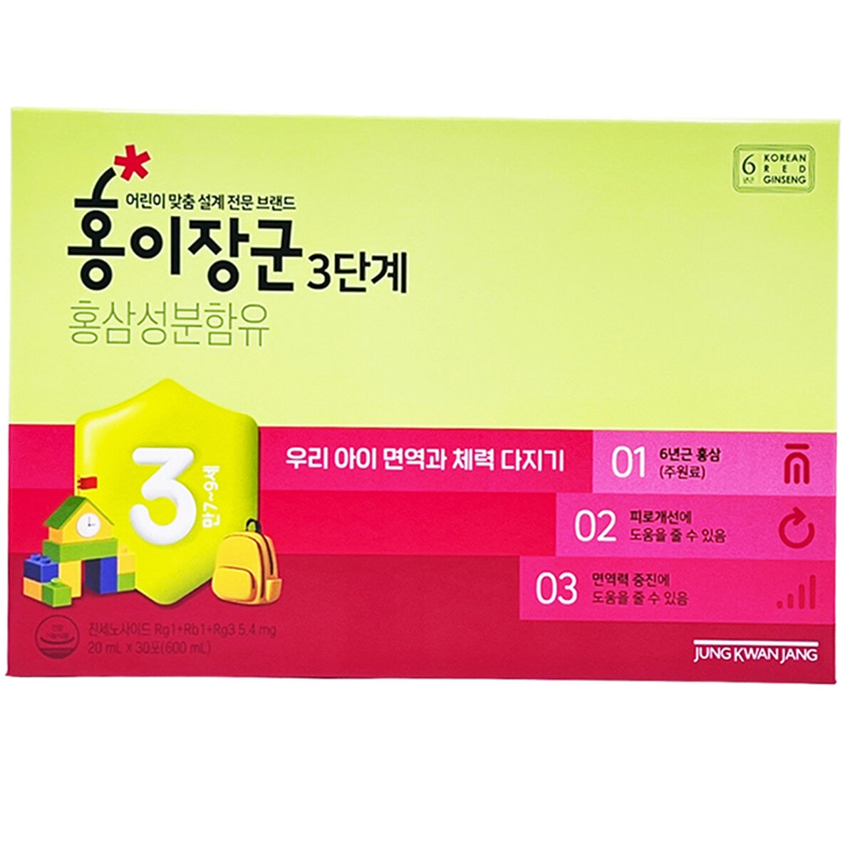 Jung Kwan Jang Kids Tonic Step 3, Red Ginseng, 30x20ml, Model 20005601A0