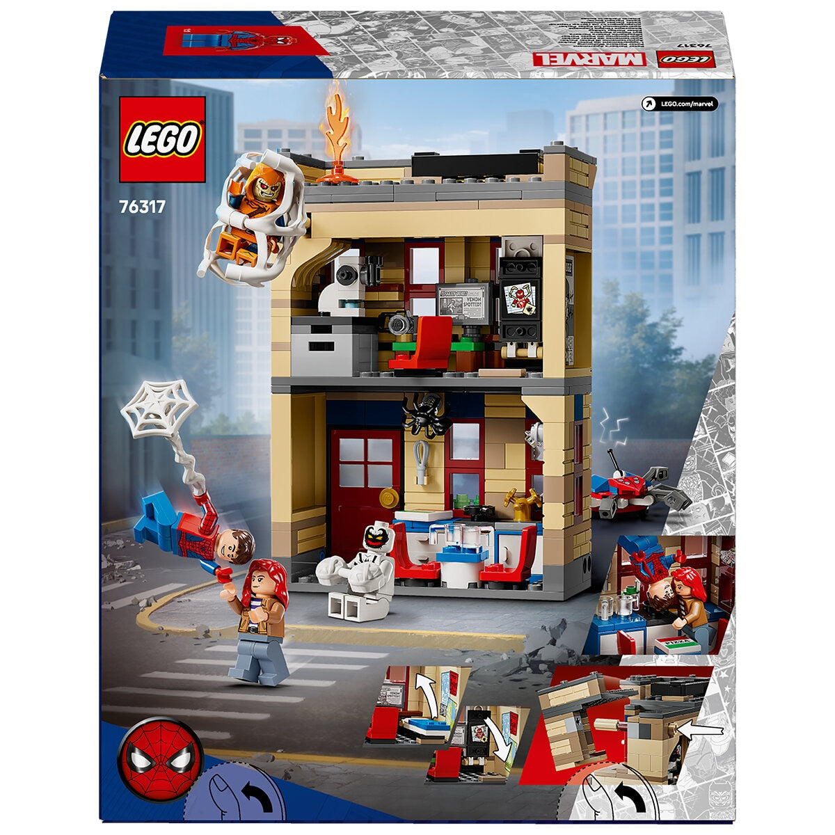 LEGO Marvel Spider-Man Peter Parker’s Apartment 76317, 394 Pieces, Minifigures Included