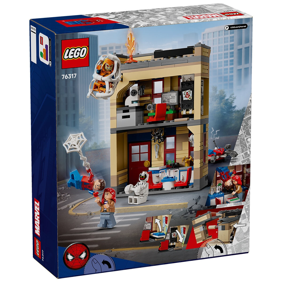 LEGO Marvel Spider-Man Peter Parker’s Apartment 76317, 394 Pieces, Minifigures Included