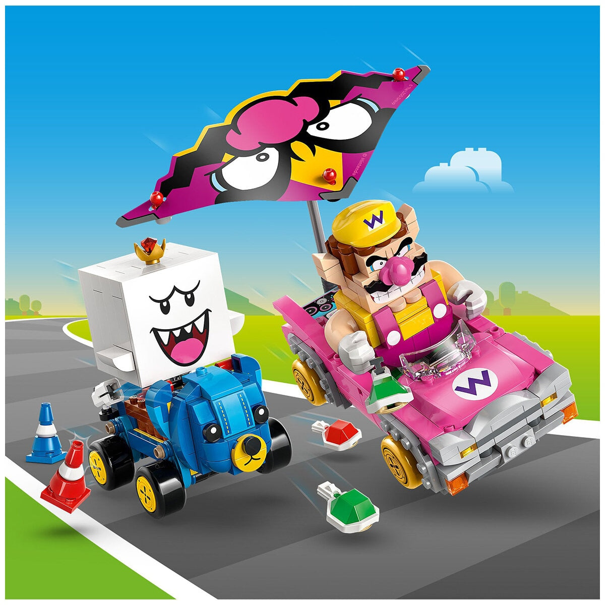 LEGO Super Mario Kart Wario & King Boo Set 72038 - 512 Pieces, Interactive Play
