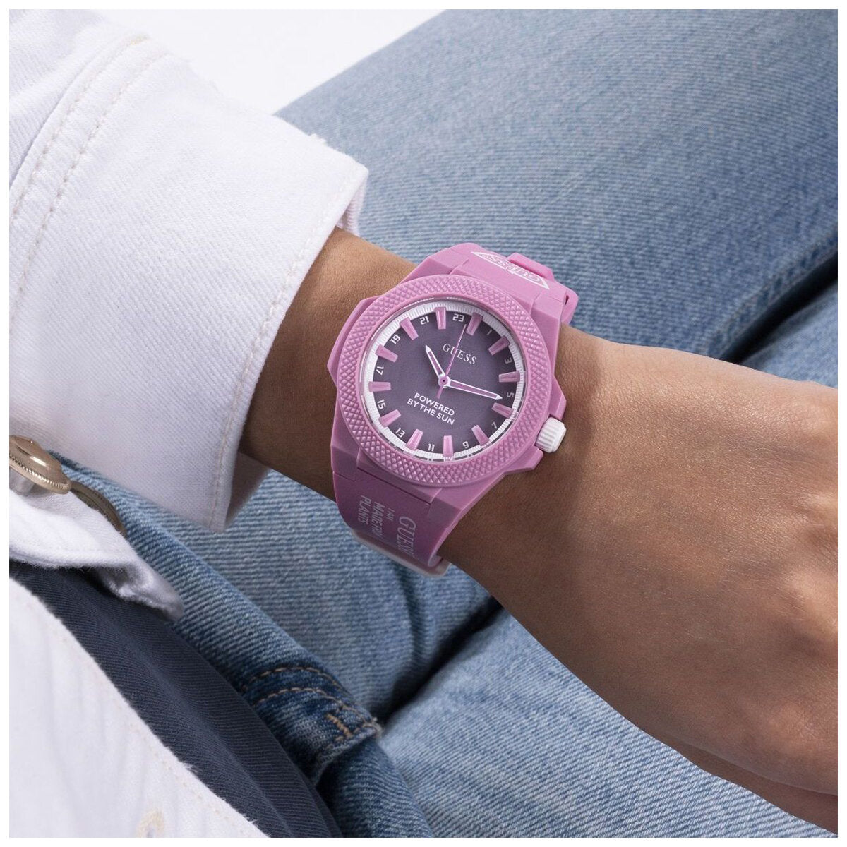 GUESS Eco Pink Outspoken Solar Women's Watch 40 mm, Bio-Based, Quartz Movement - SuperSaverAU - view 9