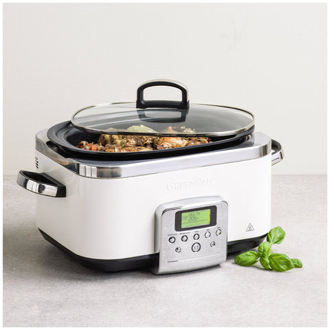 GreenPan 6L Slow Cooker CC005724-003 Cloud Cream