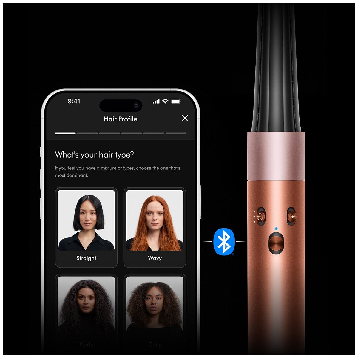 Dyson Airwrap i.d. Amber Silk 6-in-1 Multi-Styler - No Heat Damage, Personalised Curls