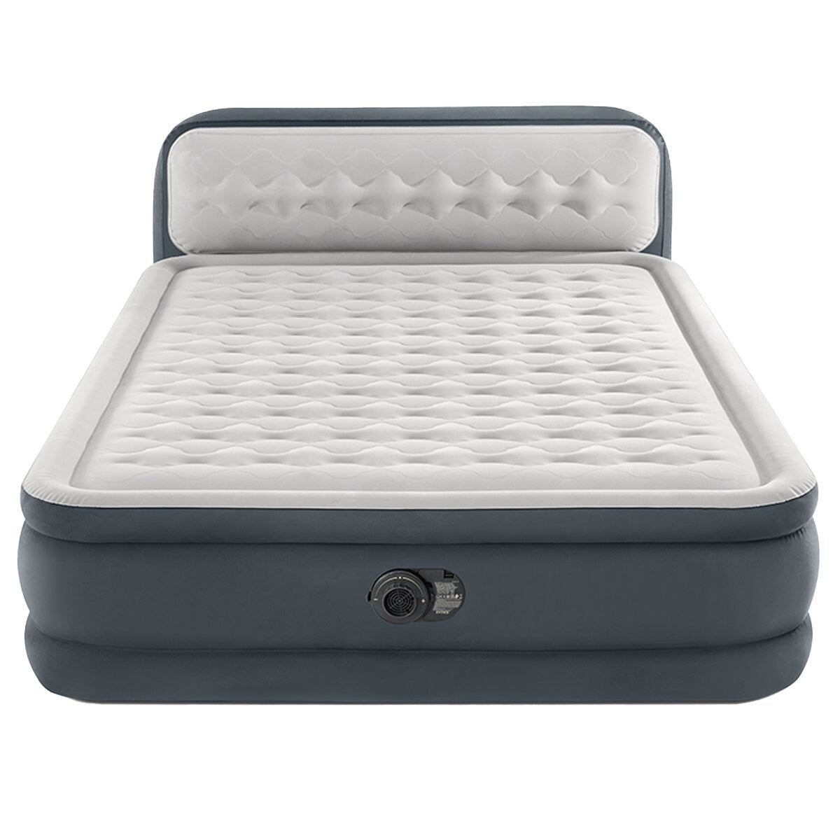 Intex Queen Ultra Plush Headboard Airbed with Internal Pump, Grey, 46 cm Raised - SuperSaverAU - view 2
