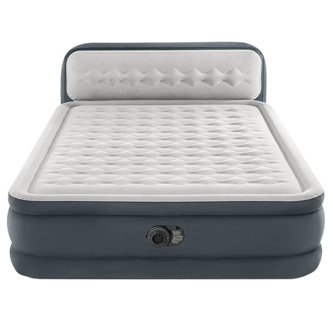 Intex Queen Ultra Plush Headboard Airbed with Internal Pump, Grey, 46 cm Raised - SuperSaverAU - view 2