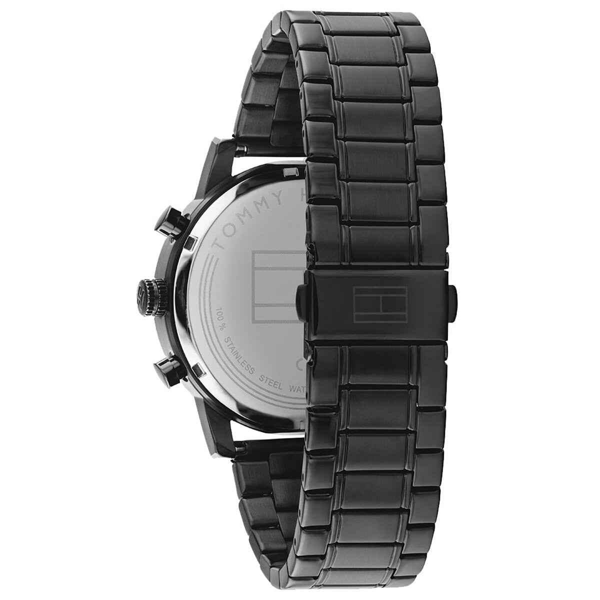 Tommy Hilfiger Men's Watch 44mm Black Steel Black Dial Quartz Chronograph - SuperSaverAU - view 3