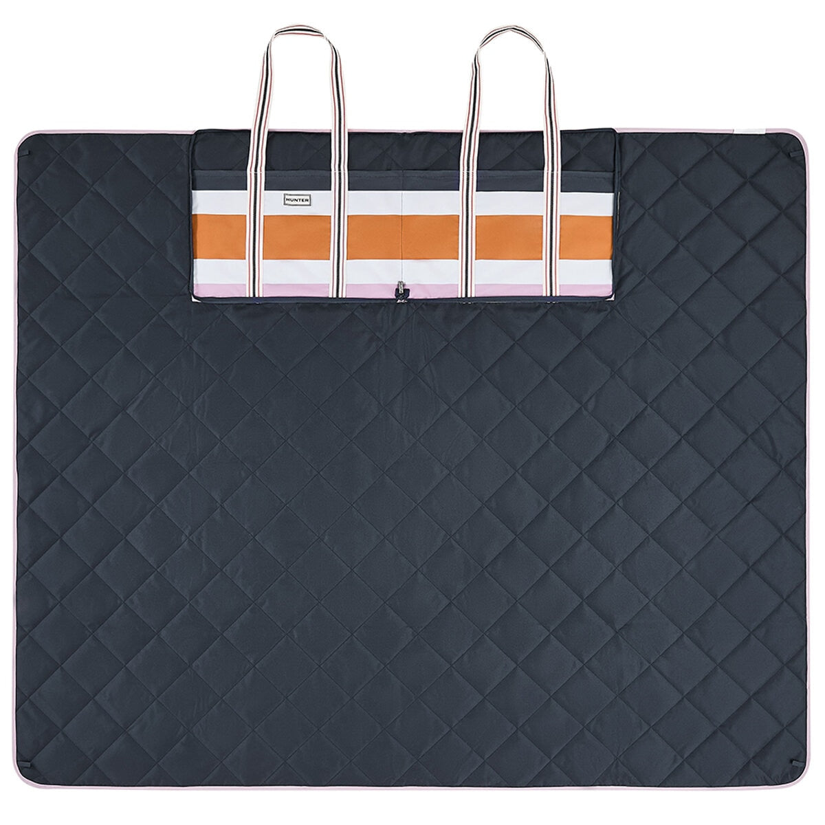 Hunter Outdoor Picnic Blanket, Block Stripe Blue, 152 x 183 cm, Water Resistant, Tent Loops - SuperSaverAU - view 3