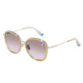 Camilla 59mm Round Sunglasses Oversized Gold Glitter Acetate Women's Luxor Life 2431030