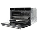 Omega 11 function built-in oven with AirFry - 148L, black glass, Midnight trim, telescopic runners - OBO9011AM
