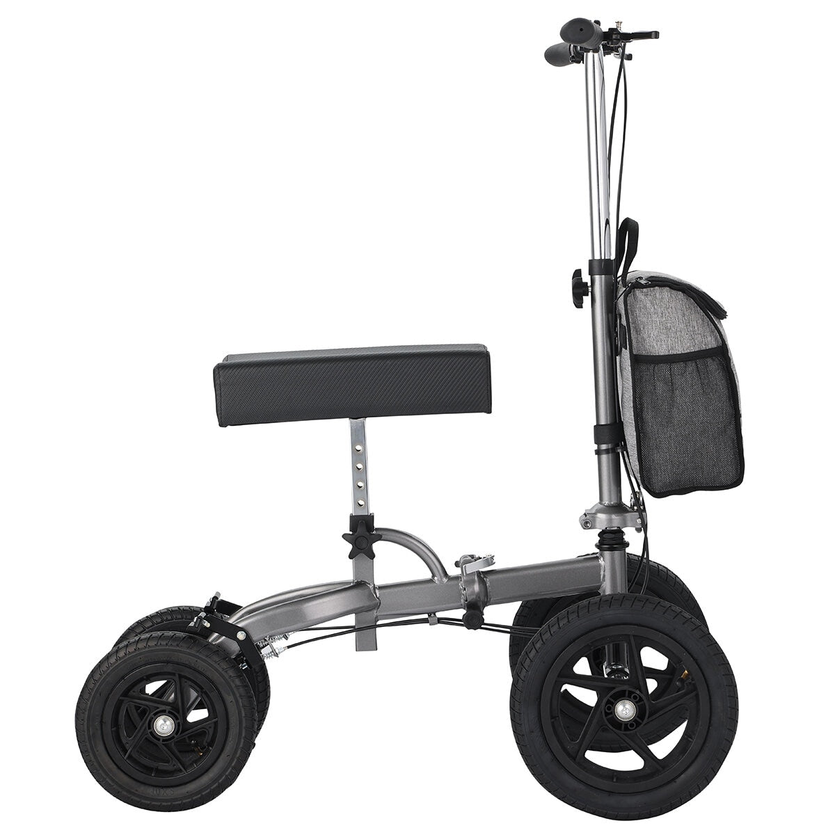 Altus Knee Scooter Walker 158 kg Capacity, All-Terrain Pneumatic Tires, Foldable, Titanium - SuperSaverAU - view 3
