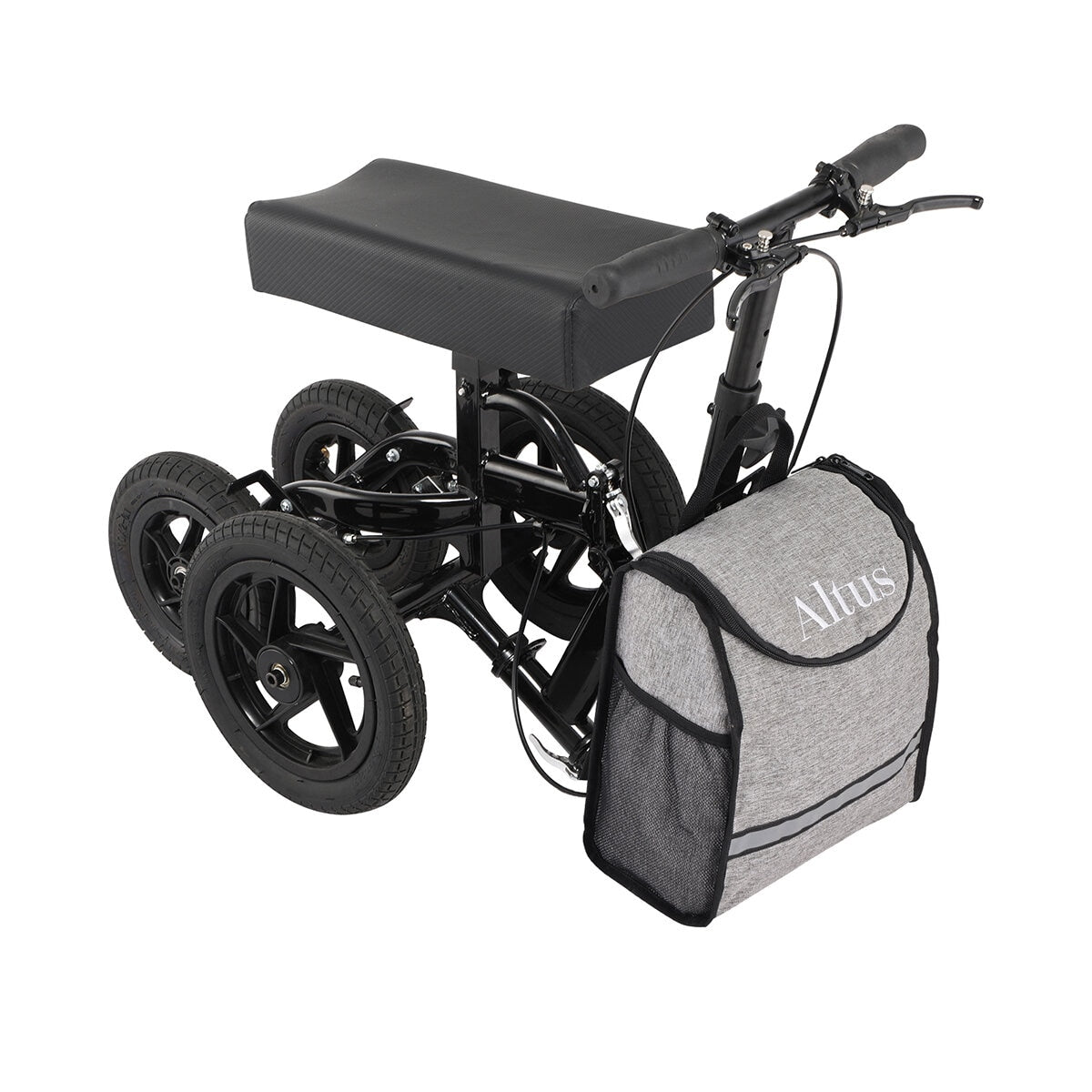 Altus Knee Scooter Walker Black, 158 kg Capacity, All-Terrain Pneumatic Tires - SuperSaverAU - view 6