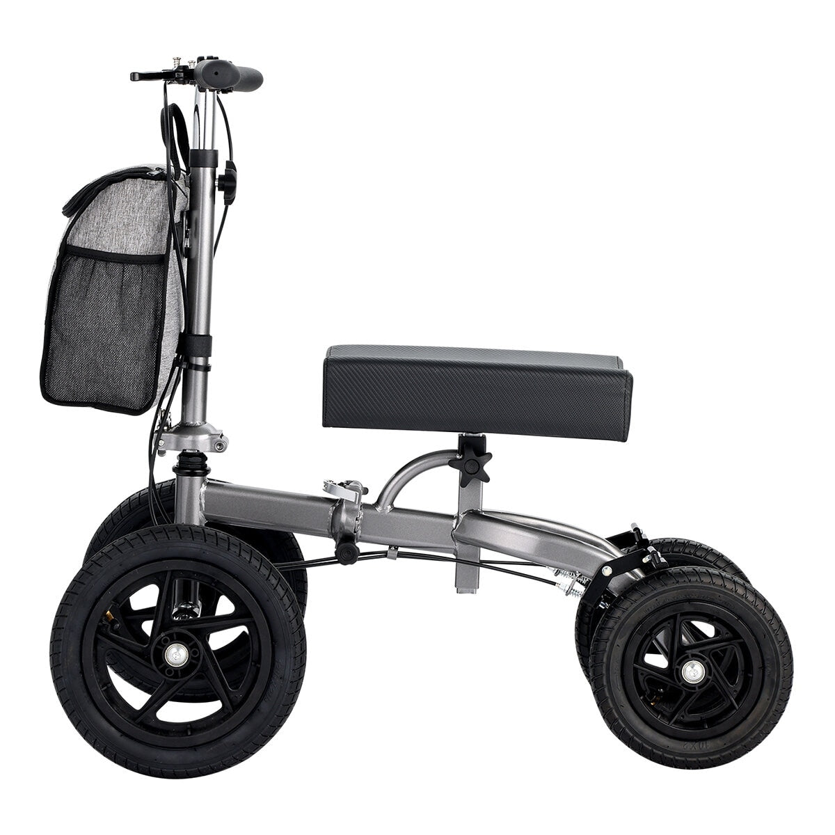 Altus Knee Scooter Walker 158 kg Capacity, All-Terrain Pneumatic Tires, Foldable, Titanium - SuperSaverAU - view 2