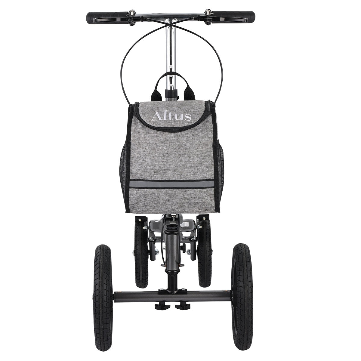 Altus Knee Scooter Walker 158 kg Capacity, All-Terrain Pneumatic Tires, Foldable, Titanium - SuperSaverAU - view 4