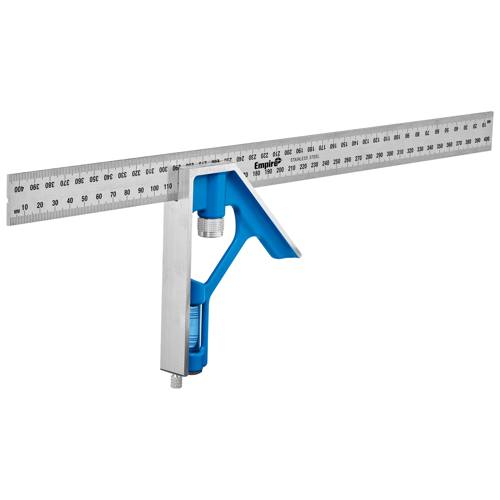 Empire 400mm True Blue Combination Square, Stainless Steel Blade with Vial