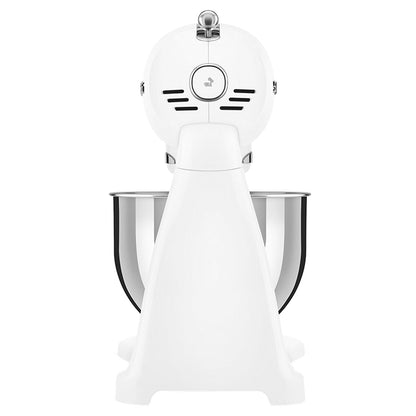 Smeg 50's Style Stand Mixer White SMF03WHAU, 800W, 10 Speeds, 4.8L Bowl, Quiet Operation