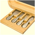 Carrara Bamboo Cheese Board 330x430mm with 4 Stainless Steel Knives & Slate Top - SuperSaverAU - view 6