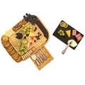 Carrara Bamboo Cheese Board 330x430mm with 4 Stainless Steel Knives & Slate Top - SuperSaverAU - view 4