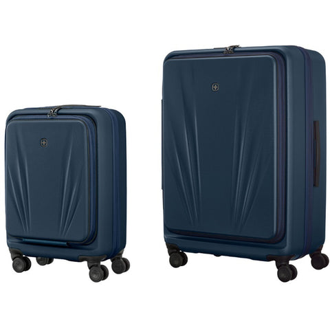 Wenger Skyon 2 Piece Luggage Set, Navy Blue, Hard Side, USB Port, 35L/45L & 103L/120L - SuperSaverAU - view 1