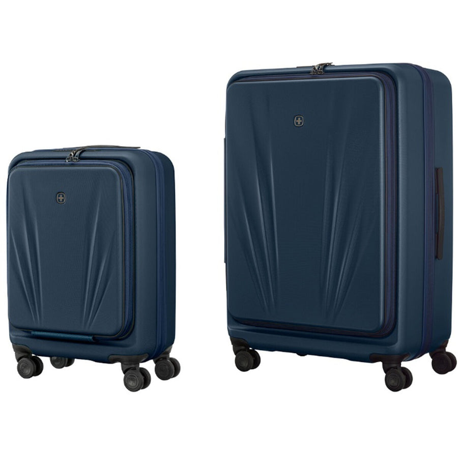 Wenger Skyon 2 Piece Luggage Set, Navy Blue, Hard Side, USB Port, 35L/45L & 103L/120L - SuperSaverAU - view 1