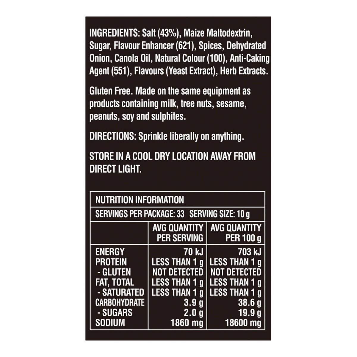 Butchers Axe Chicken Salt BBQ Rub 330g - Gluten Free - Vegan Friendly - Versatile Seasoning - SuperSaverAU - view 2