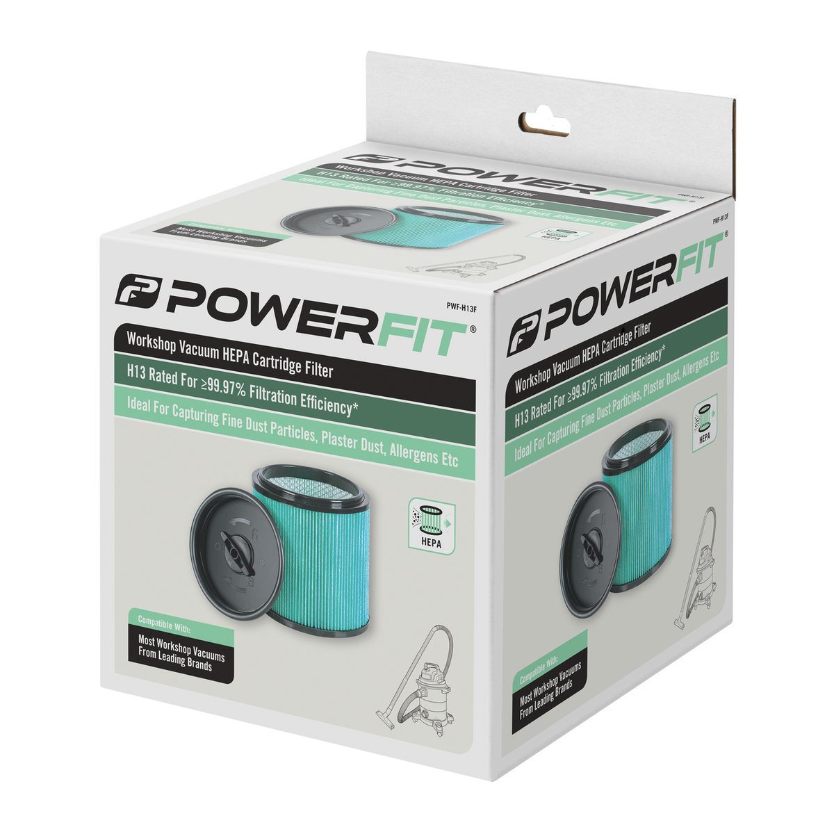 PowerFit H13 HEPA Cartridge Filter PWF-H13F, Workshop Vacuum Accessory