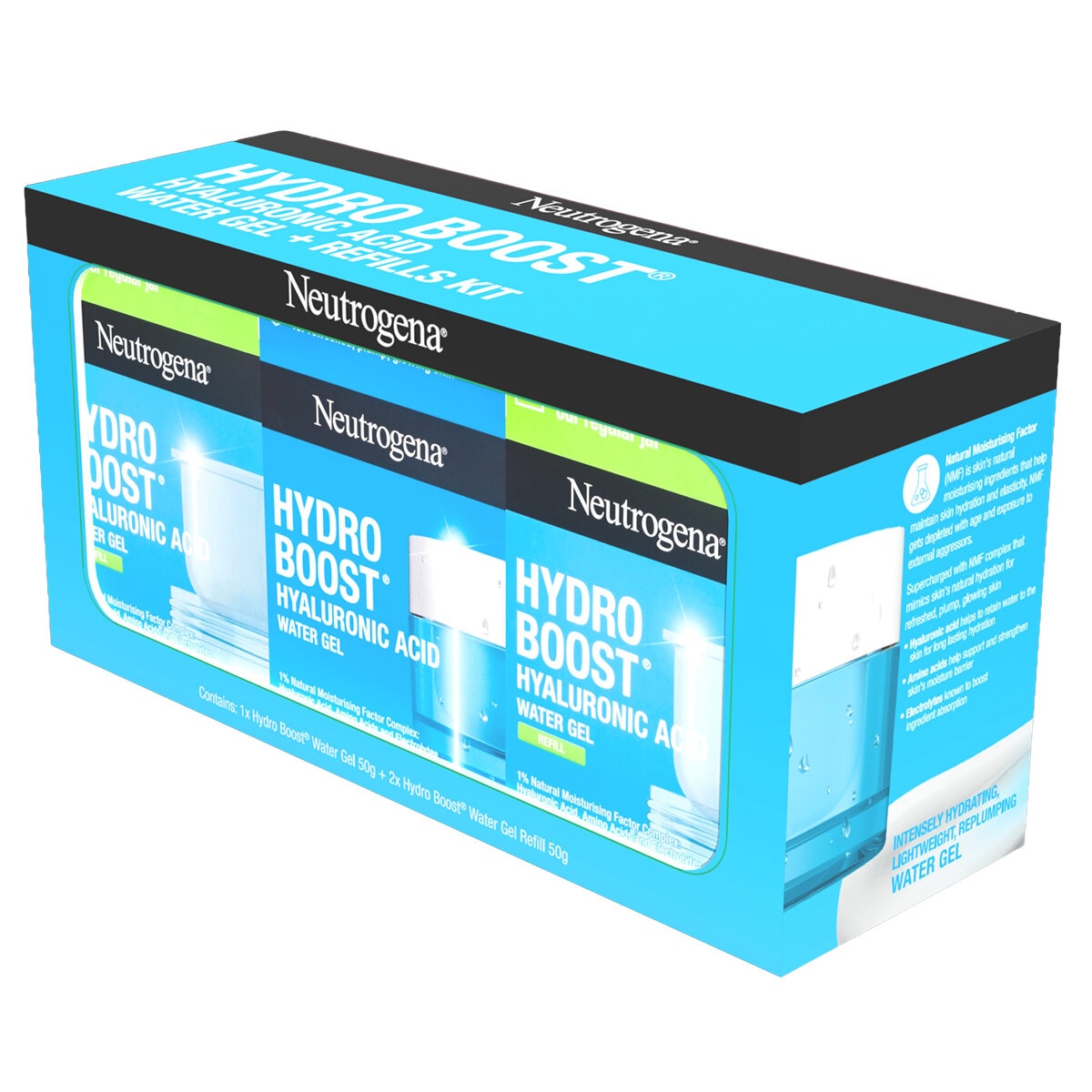 Neutrogena Hydro Boost Hyaluronic Acid Water Gel Refill 1 x 50g + 2 x 50g - SuperSaverAU - view 2