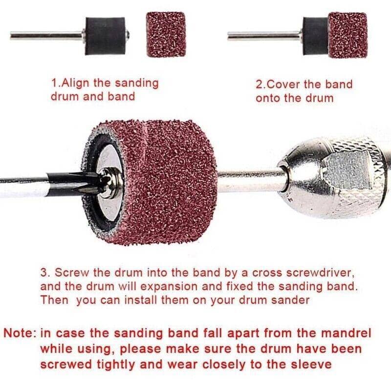 384 Piece Drum Sanding Kit for Rotary Tools, Aluminium Oxide Sanding Bands - view 5