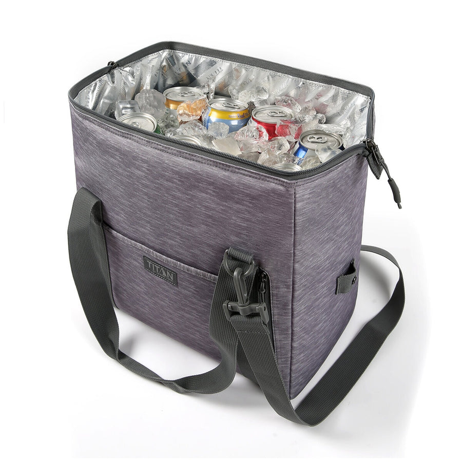 Titan Insulated Carry All Tote Grey, 25 Can Capacity, Leak Proof, Convertible Handles - SuperSaverAU - view 1