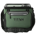 Titan 40 Can Collapsible Cooler Green with TableTop, Insulated Compartment, & Bottle Opener - SuperSaverAU - view 1