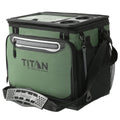 Titan 40 Can Collapsible Cooler Green with TableTop, Insulated Compartment, & Bottle Opener - SuperSaverAU - view 2