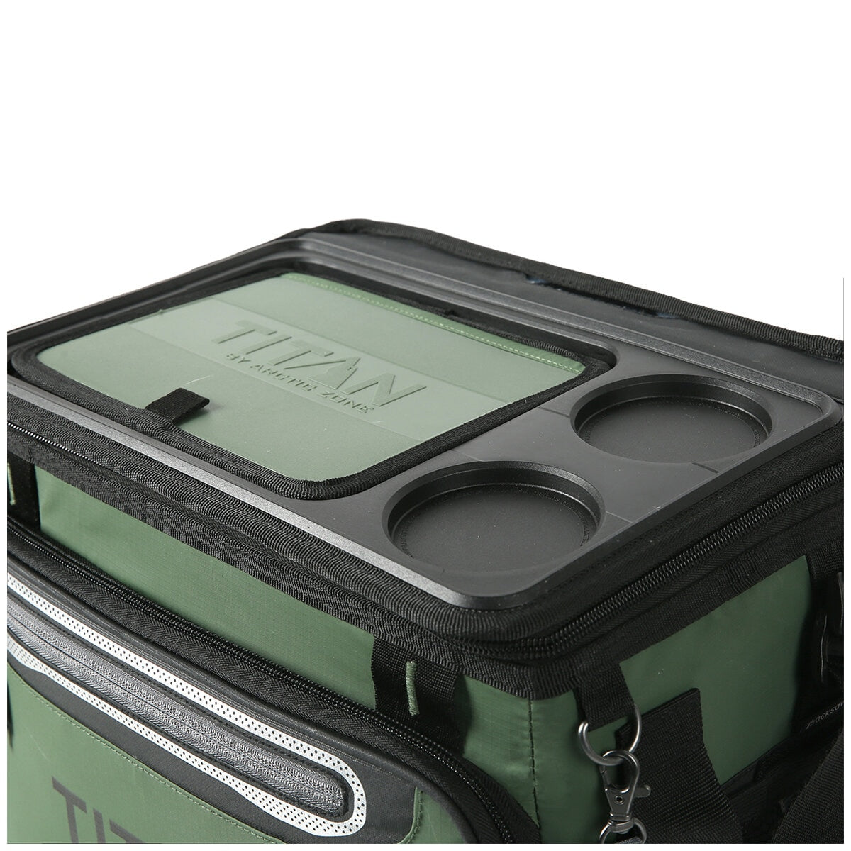 Titan 40 Can Collapsible Cooler Green with TableTop, Insulated Compartment, & Bottle Opener - SuperSaverAU - view 7