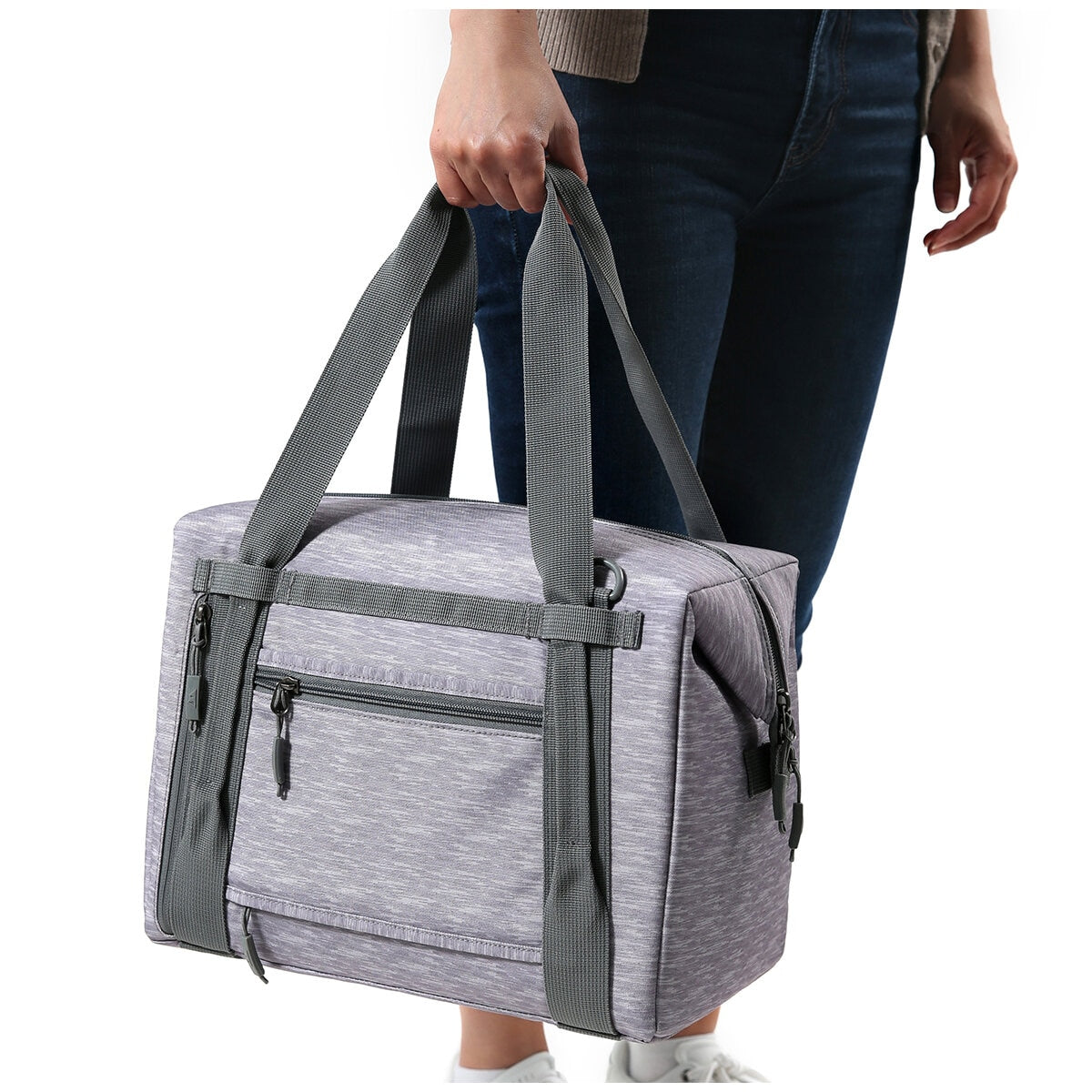 Titan Insulated Carry All Tote Grey, 25 Can Capacity, Leak Proof, Convertible Handles - SuperSaverAU - view 8