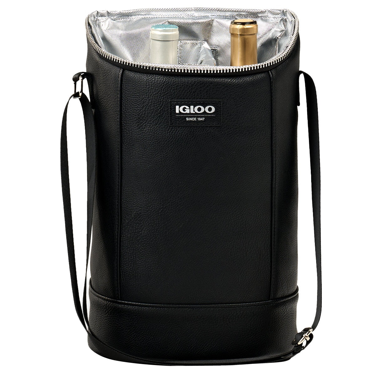 Igloo Luxe Wine Tote Cooler Black, Vegan Leather, Insulated, Adjustable Strap, 134.62x355.6x229.8 mm - SuperSaverAU - view 11