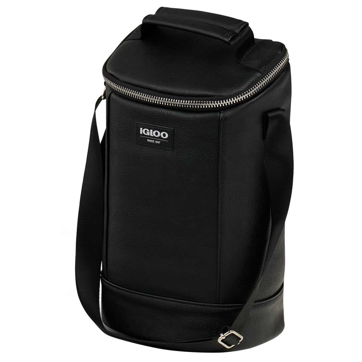 Igloo Luxe Wine Tote Cooler Black, Vegan Leather, Insulated, Adjustable Strap, 134.62x355.6x229.8 mm - SuperSaverAU - view 3