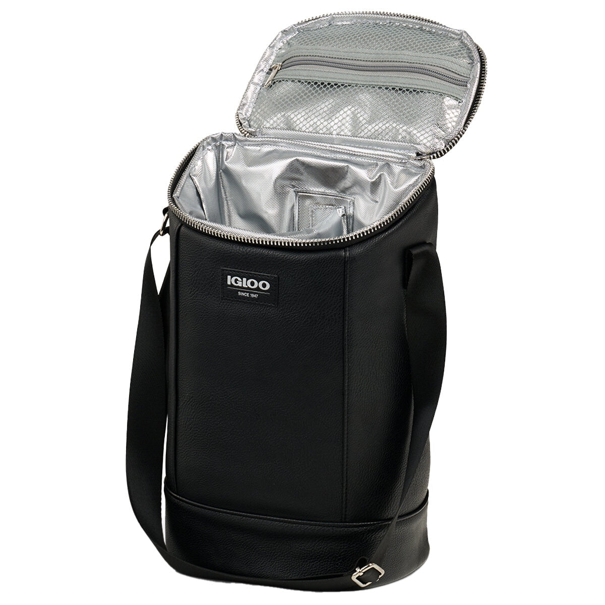 Igloo Luxe Wine Tote Cooler Black, Vegan Leather, Insulated, Adjustable Strap, 134.62x355.6x229.8 mm - SuperSaverAU - view 9