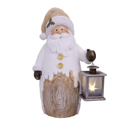 Holiday Figures With Lantern Santa, Moose & Snowman, LED Timer, 235x374mm