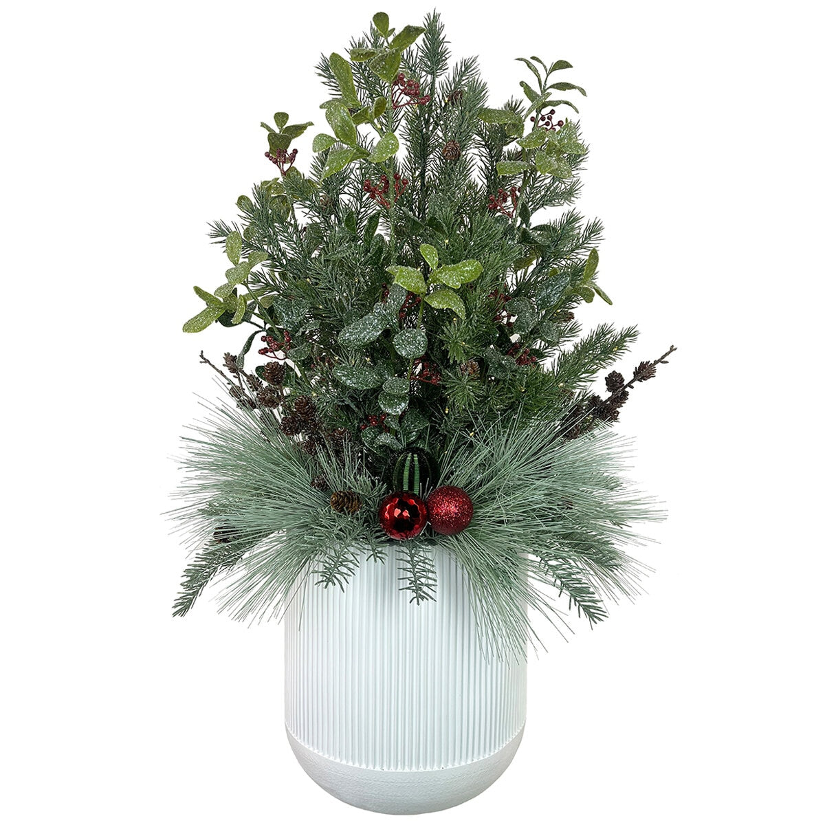 CGH Pre-Lit Holiday Topiary 99cm White with 120 LED Lights & Timer