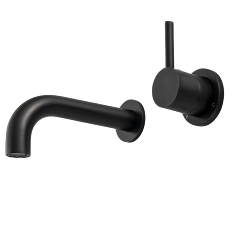 Rogerseller Tonic Up Wall Basin Mixer 150mm - 6 Star WELS - Matte Black Finish - 3606014311