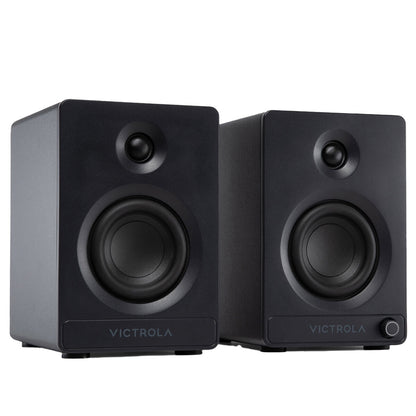 Victrola Tempo Bookshelf Speakers Black - Bluetooth 5.4, RCA, USB-C, 155x190x225mm