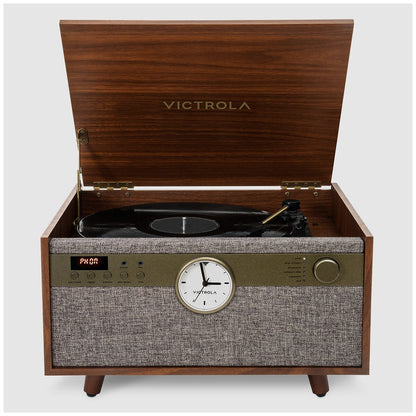 Victrola Century Signature+ 6 In 1 Wood Record Player, Walnut, Bluetooth, 3-Speed