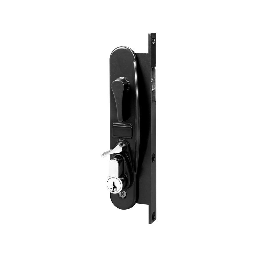 Rolltrak Sliding Screen Door Lock Black Alloy Powder Coated Keyed