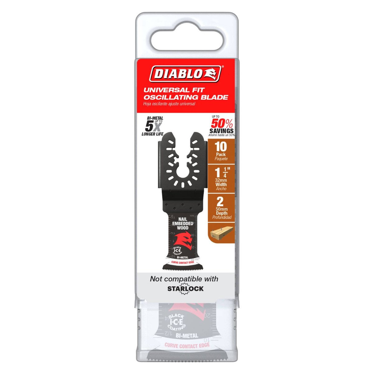 Diablo 30mm Bi-Metal Demo Demon OMT Blades for Nail Embedded Wood - 10 Pack - Durable & Precise