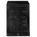 Artusi 37 bottle dual zone wine cellar - matte black, UV protected glass door, reversible hinge - AWC37BV