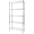 L.T. Williams 5 Tier Chrome Shelving Unit - 5 Wire Shelves - Black Metal Wheels - 6101-LT