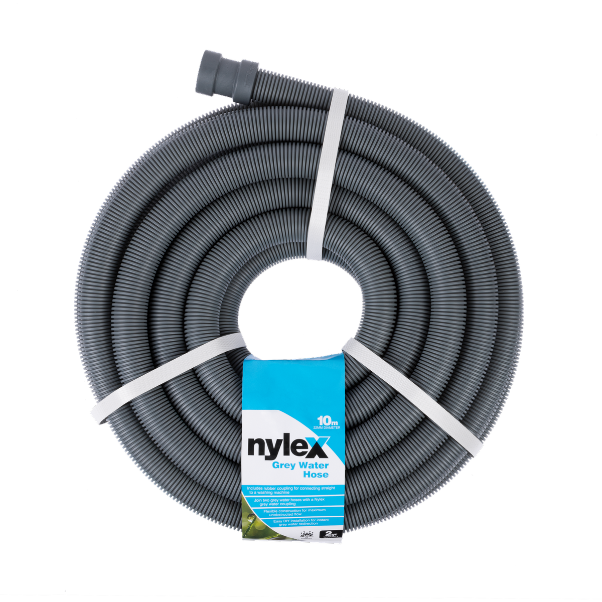 Nylex Grey Water Chief Hose 22mm x 10m Flexible Polypropylene Drainage - SuperSaverAU - view 1
