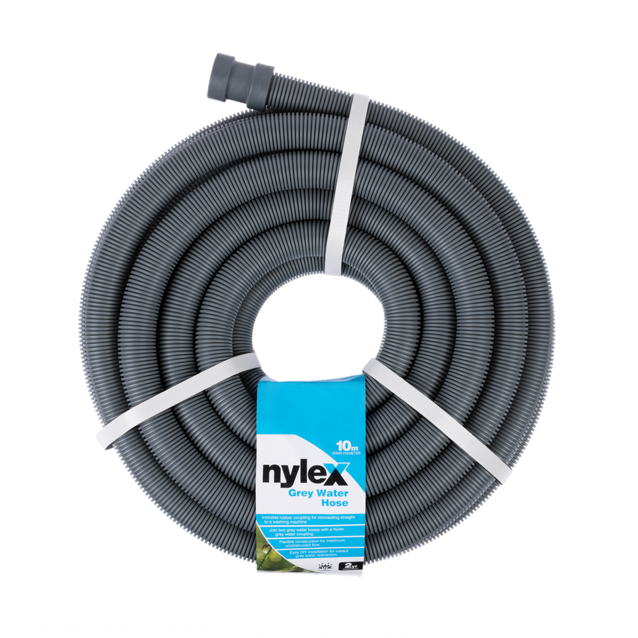 Nylex Grey Water Chief Hose 22mm x 10m Flexible Polypropylene Drainage - SuperSaverAU - view 1