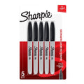 Sharpie Black Fine Marker 5 Pack - 1.0mm Tip - Permanent Ink - Quick-Drying - SuperSaverAU - view 1